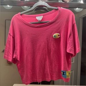 CHAMPION pink cropped tee (size S)